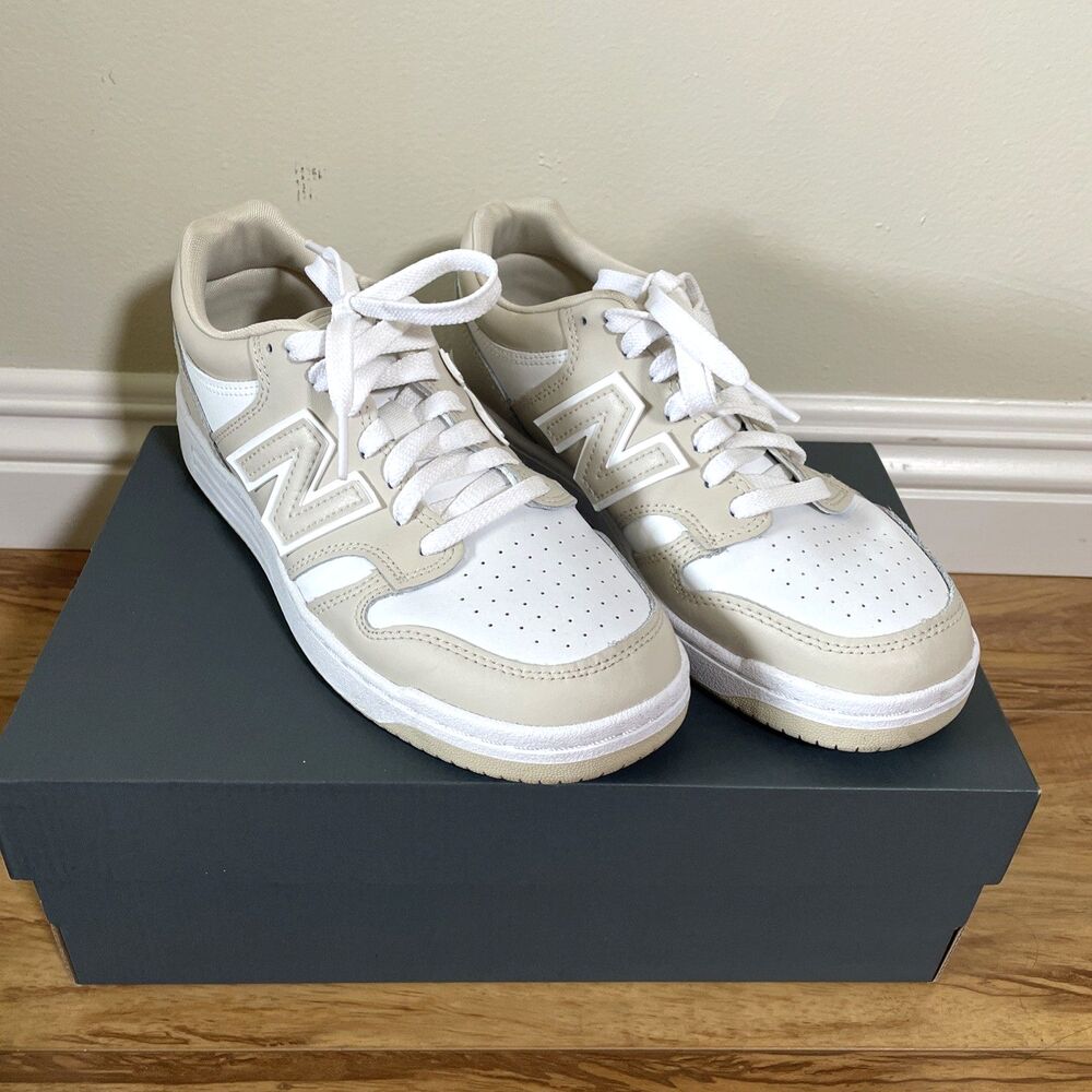 New Balance Kids 480 Timberwolf Grey White Sneakers Size 6.5 Casual Streetwear